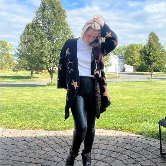 NWOT Pol Star Print Drape Cardigan - Picture 1 of 8